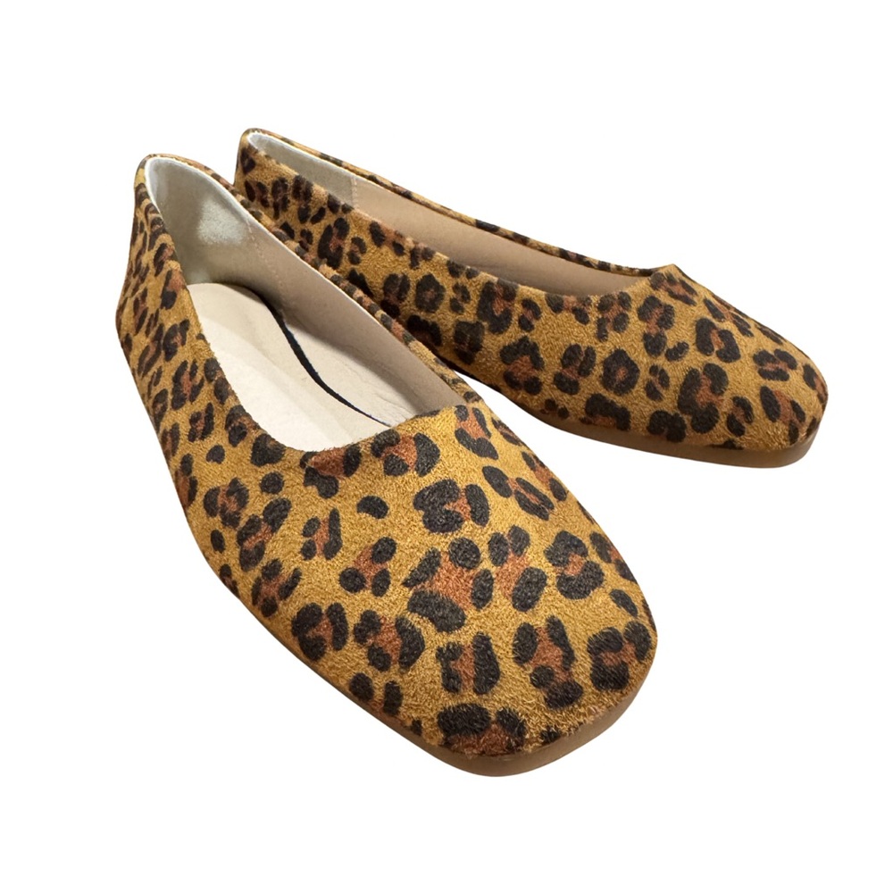 Leopard Print Women's Ballet Flats - Brown/Tan Size 7.5 (38)